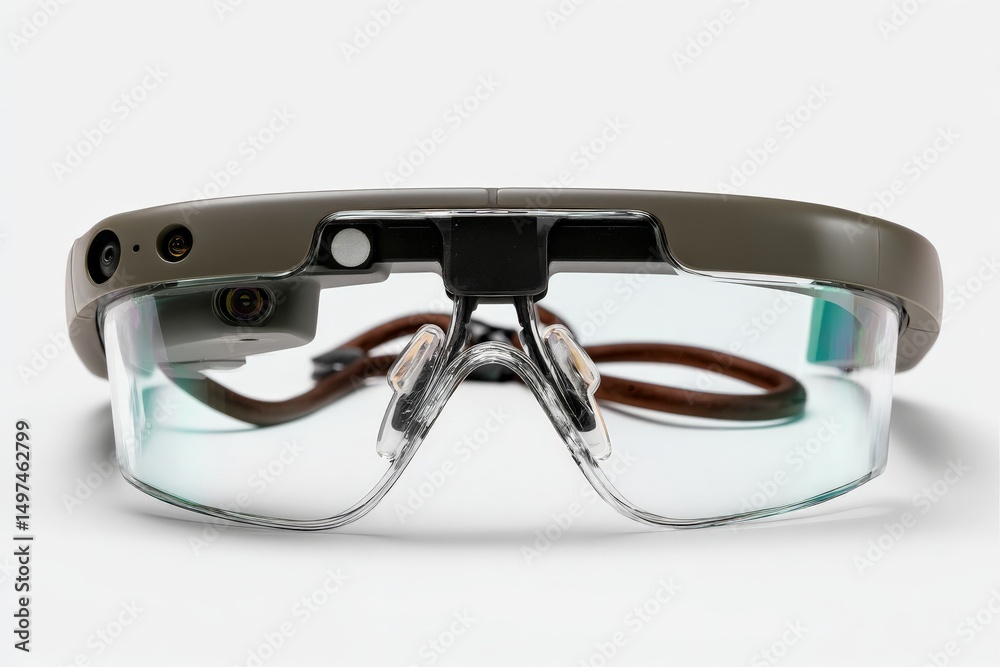 Poster Innovative augmented reality glasses designed for interactive experiences and hands-free usage in various environments