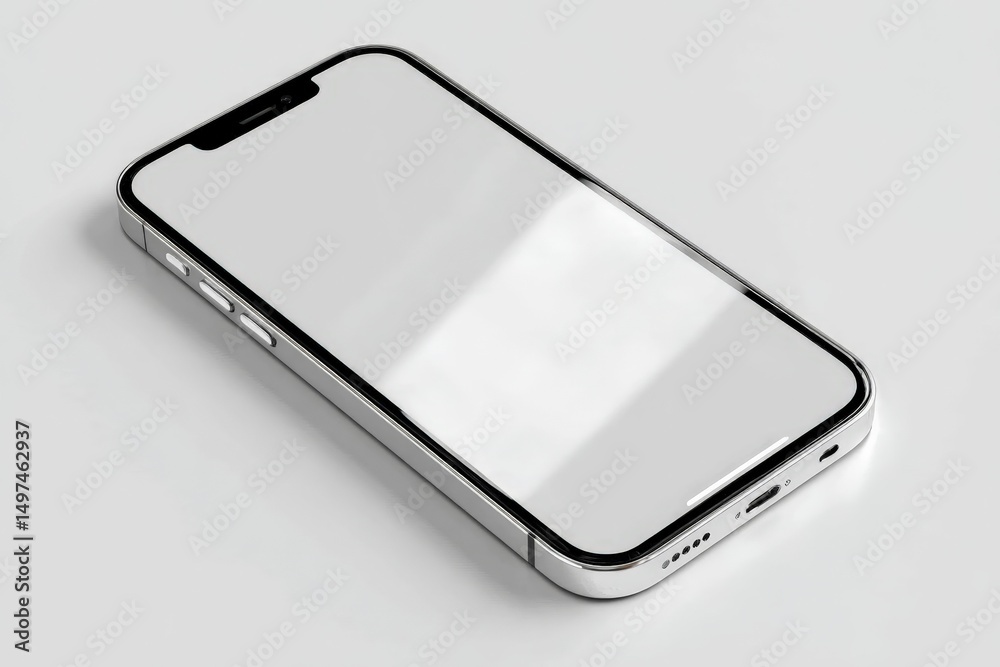 Aufkleber Smartphone lying on a flat surface with a sleek design and a blank screen displaying a modern aesthetic in a minimalist setting