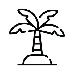 Visually appealing linear icon showing a palm tree