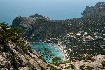 Obraz premium Aerial View of Novy Svet Bay near Sudak, Crimea