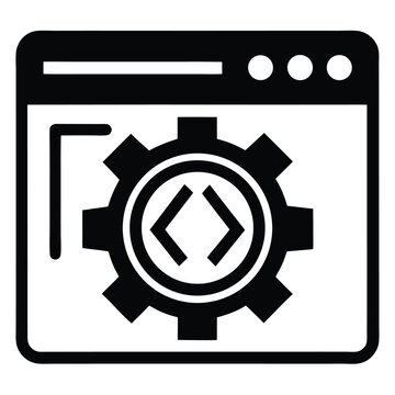 Software Developer element isolated browser with developer tools on white background