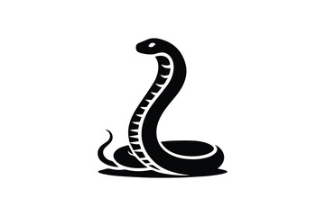 simple and unobtrusive cobra snake vector silhouette illustration isolated in white background
