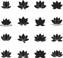 Fototapeta premium Create a kinds of Lotus flower vector art with white background