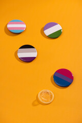 Concept of badge support asexual, genderqueer ,bisexual, transgender