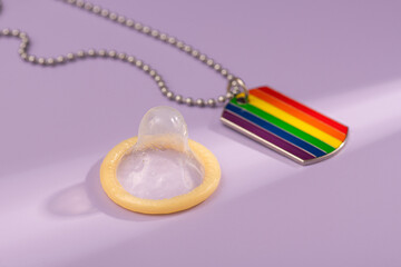 LGBT Badge accessory on a colored background