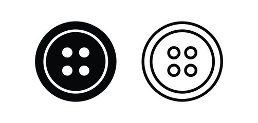 Four Hole Button Icons Black and White Graphic Design