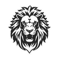 Lion logo with detailed mane. Animal icon template.Symbol of strength, power and leadership. Stylish design is perfect for branding, logos and product design. Wild animal, king lion, fierce predator