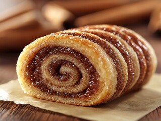 Close-up of a cinnamon roll