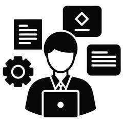 Software Developer element isolated coding languages icons on white background