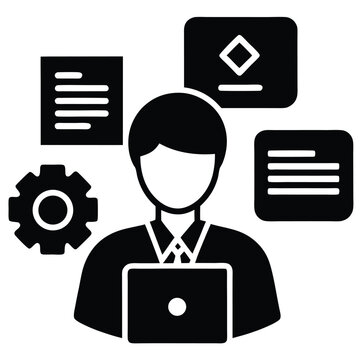 Software Developer element isolated coding languages icons on white background