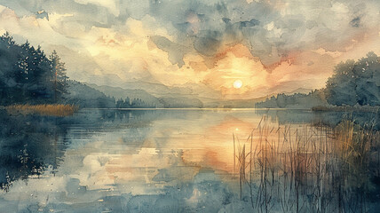 World Photography Day the beauty of an image. Watercolor