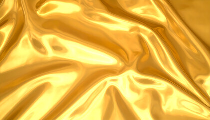 Fototapeta premium Gold Golden wavy corrugated fabric