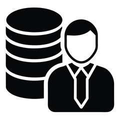 Software Developer element isolated database design on white background