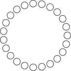 Circle round frame. Dot border line pattern