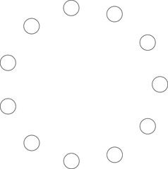 Circle round frame. Dot border line pattern