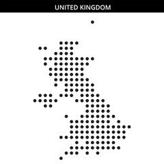 Dotted outline of UK map