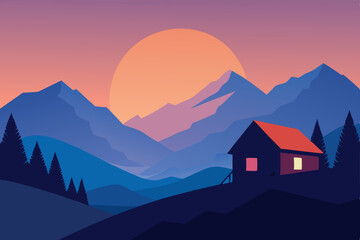 sunset in the mountains
