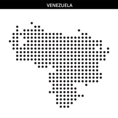 Fototapeta premium Map outline of Venezuela in dotted style
