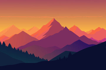 Fototapeta premium sunset in mountains