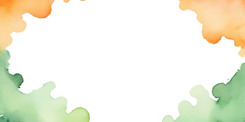 Tricolor Abstract Watercolor:  A vibrant watercolor artwork representing the tricolor of a national flag, with bold strokes of orange.