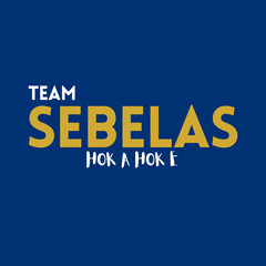 Team Sebelas Typography Design with Blue Background