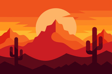 sunset in the mountains