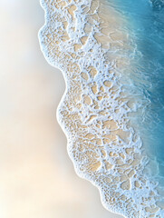 Naklejka premium Soft sea waves washing golden sand on tropical beach