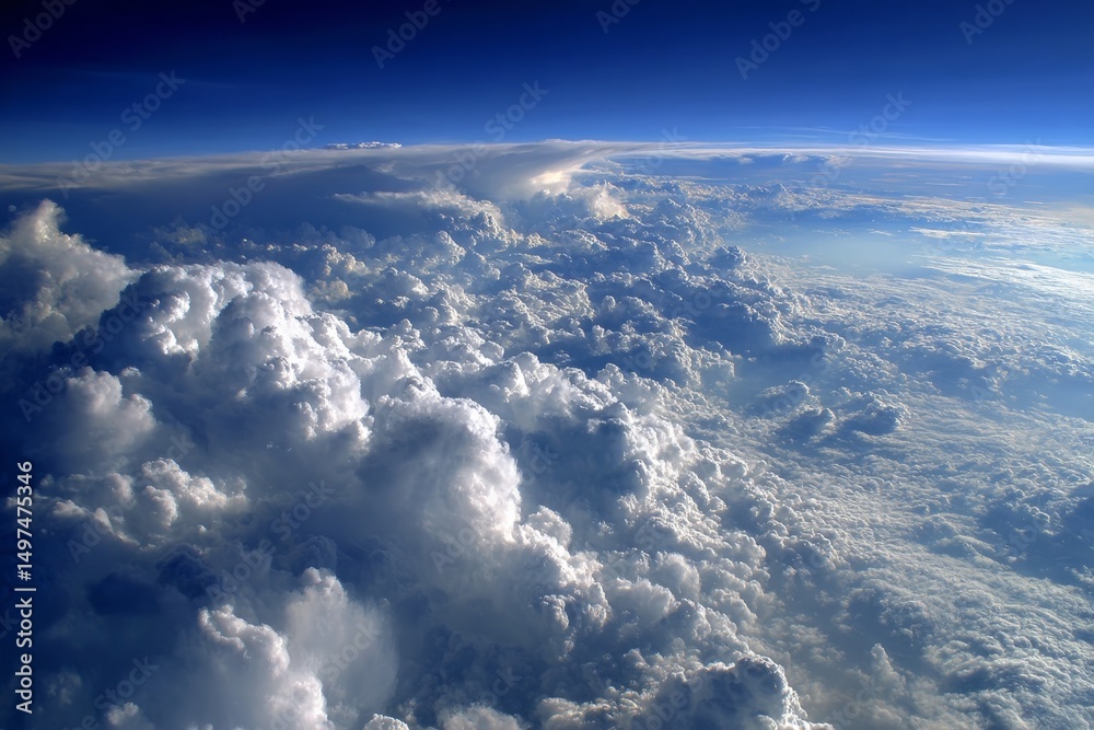Poster vast cloud formations creating a stunning view from above the earth