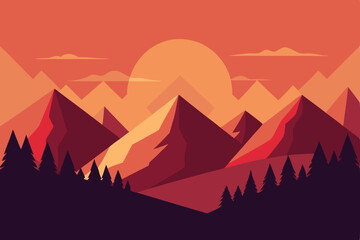 Fototapeta premium sunset in mountains