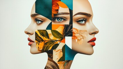 An artistic interpretation of multi-ethnicity and friendship through collage.