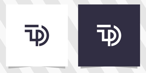 letter tp pt logo design vector
