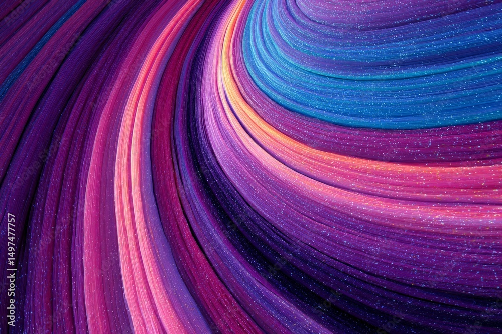 Poster Colorful abstract swirling patterns create a mesmerizing visual effect in a bright and vibrant composition