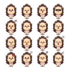 Cute Hedgehog Cartoon Mascot Character Illustration