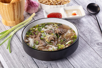 Vietnamese Pho Bo soup with beef