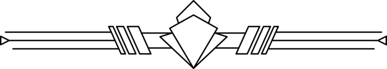 Decorative art deco for border. Art deco illustration