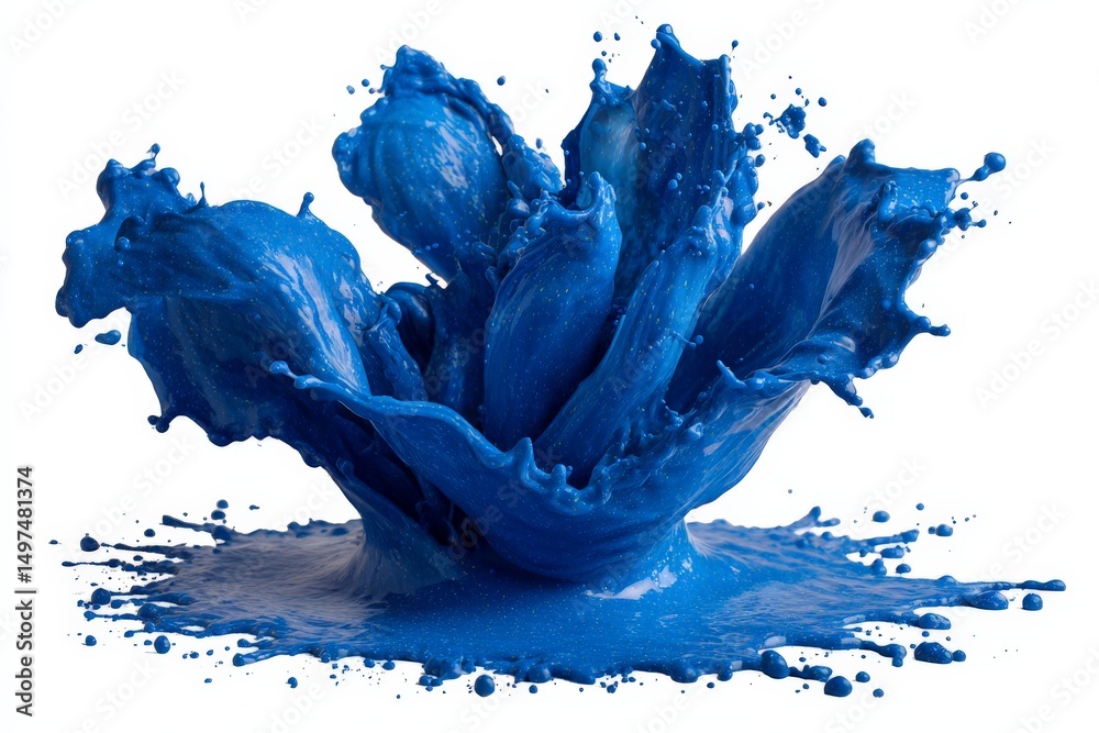 Aufkleber Vibrant blue paint splash creating an artistic design in a dynamic display of color and movement