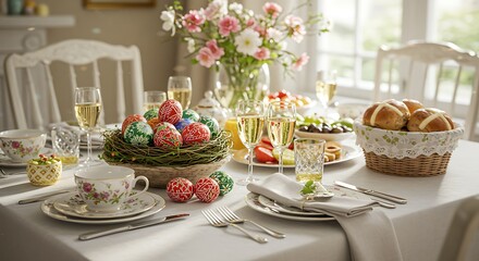 Easter Brunch Exquisite Table Setting
