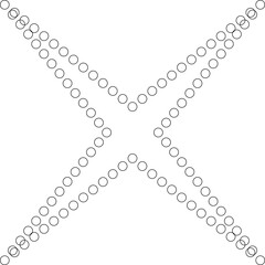 Star shape dots outline. Geometric element