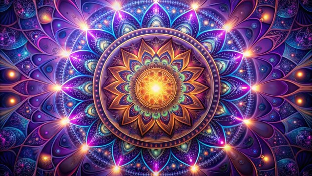 Cosmic Mandala A Symphony of Colors and Lights, mandala, fractal, psychedelic, art
