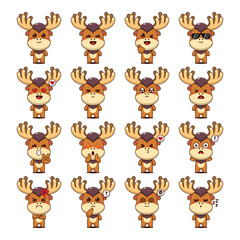 Cute Moose Cartoon Mascot Character Illustration