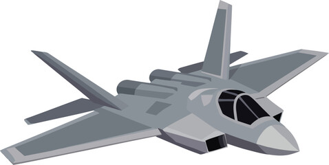 Stealth Jet Fighter Plane Vector