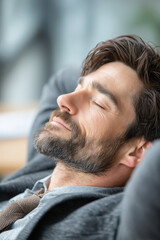 Obraz premium businessman sitting confidently