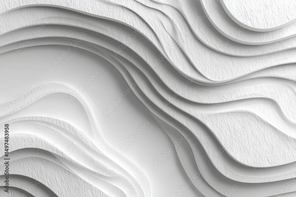 Poster Unique abstract layers of textured white paper create a dynamic visual presentation for artistic design concepts