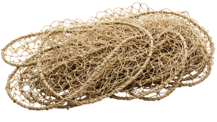  Traditional Fishing Net with Wooden Frame