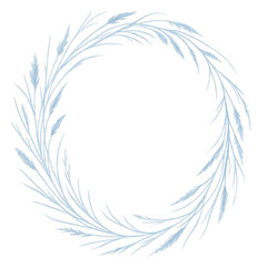 Fototapeta premium Elegant Floral Circle: A captivating illustration showcases a delicately crafted circular arrangement of graceful floral elements.