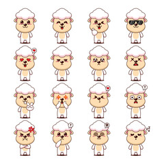 Cute Sheep Cartoon Mascot Character Illustration