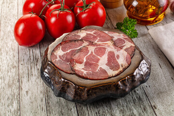 Italian Cured pork neck slices