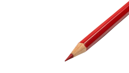 vibrant red pencil isolated on transparent background