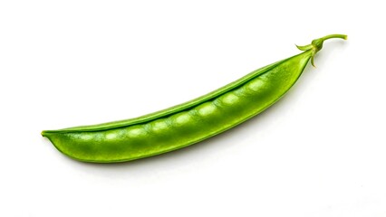Fresh Green Pea Pod Isolated on White Background Perfect for Food or Agriculture Designs
