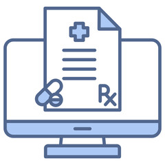 Electronic Prescription Blue Icon
